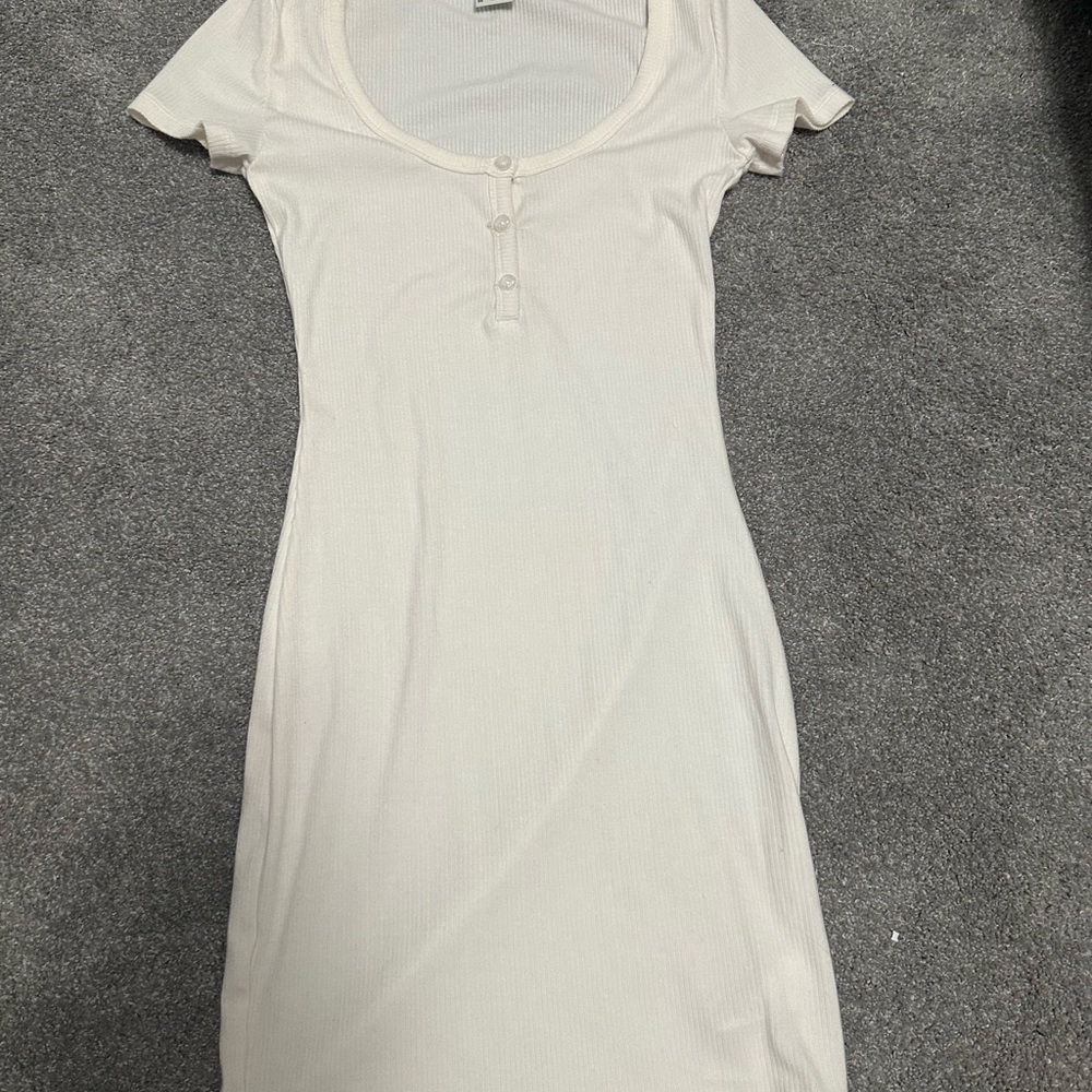 Aritzia milky white/pink dress